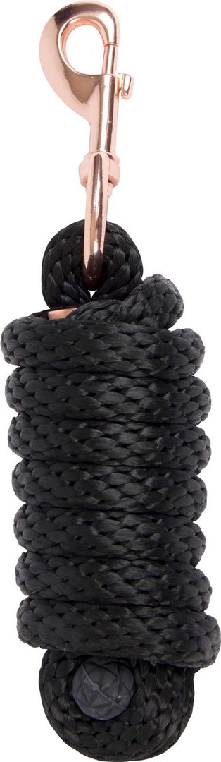 Halster met zwart imitatie bont en bijpassend touw.