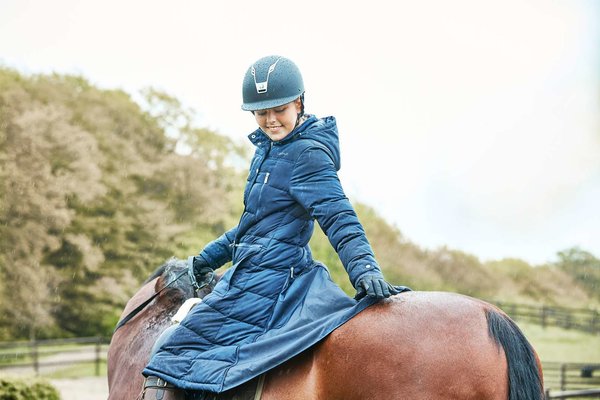 Equipage  lange winterjas Candice in navy.